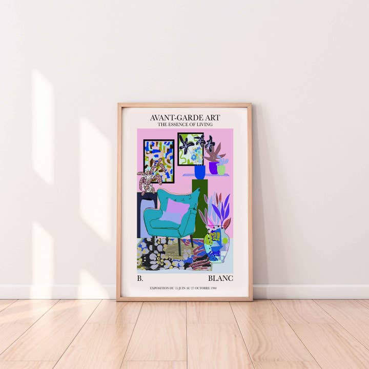 Violet Living A3 Print for wholesale by BLANC Prints UK
