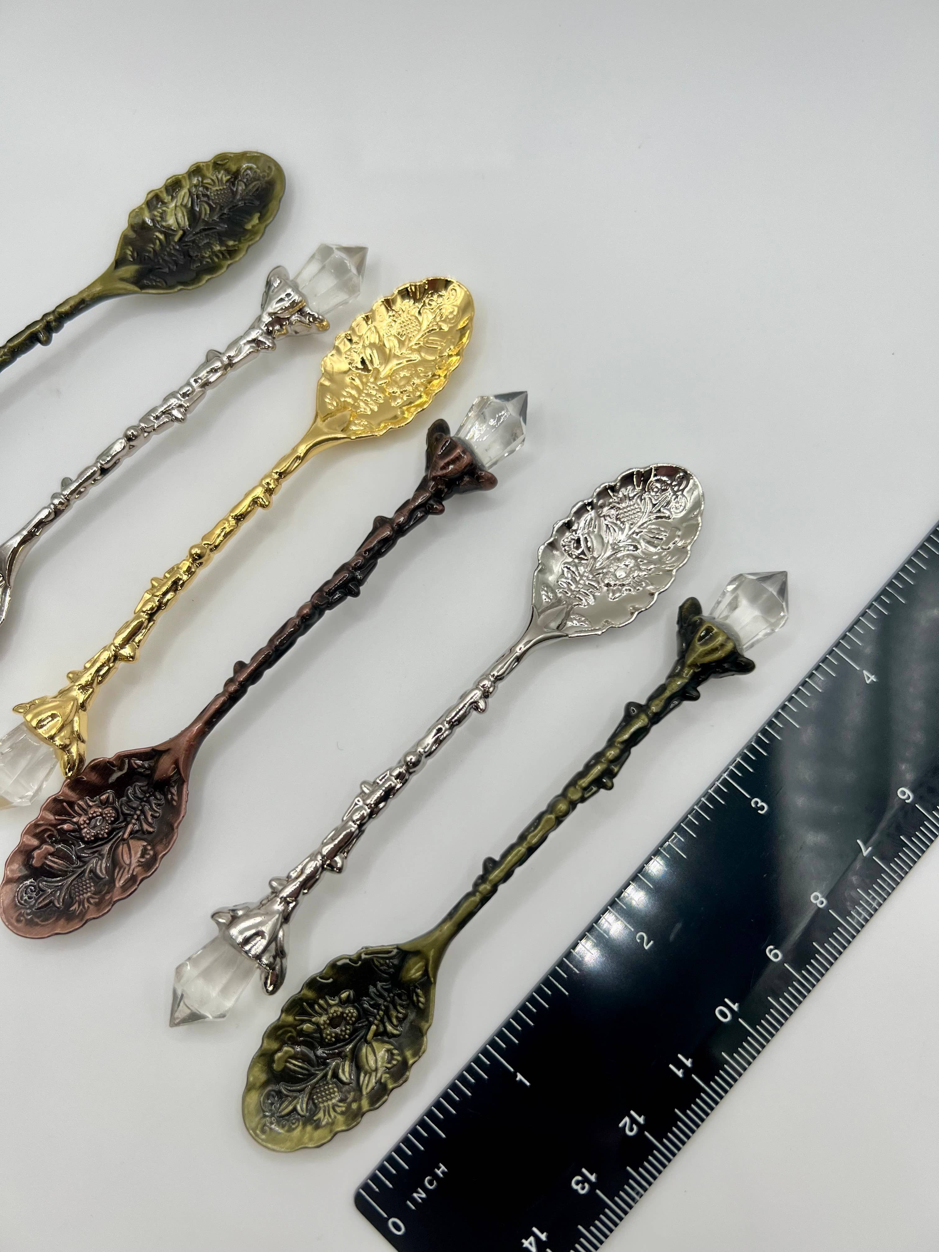 Oils and Auras - Wholesale Kitchen Spoon - Crystal Tea Spoon - Decorative Crystal Witch Spoon2