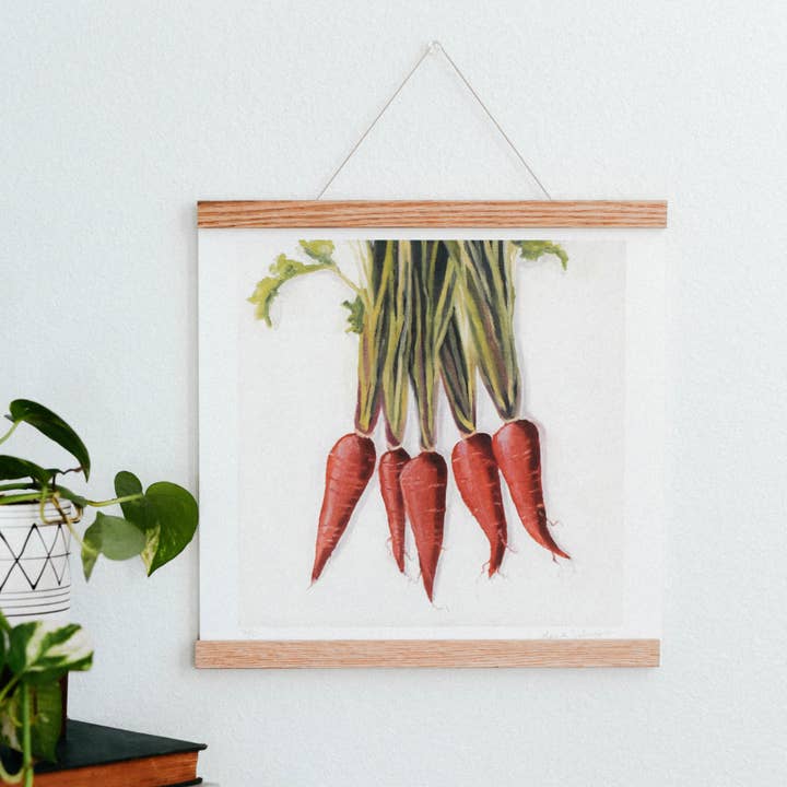 Purple Carrots Vegetable Art Print for wholesale by Come Alive Studio
