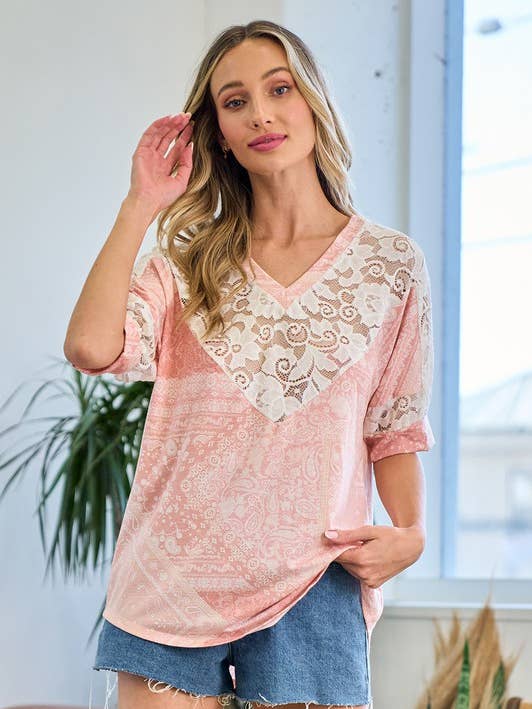 Top patchwork encaje LMT3143-Veronicas para venta al por mayor de lovely melody