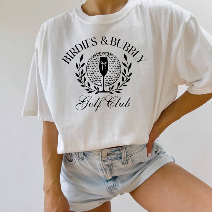 Golf Shirt Womens, Golf Graphic Tee, Partee, Talk Birdie for wholesale by Bash