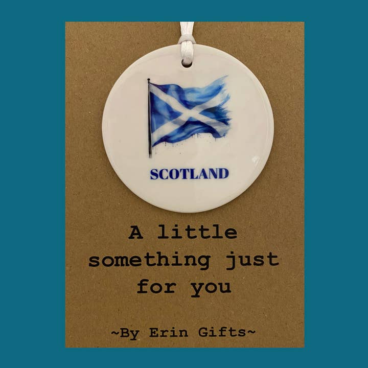 Un pequeño detalle - Tarjeta y cerámica con la Cruz de San Andrés escocesa para venta al por mayor de By Erin Cards and Gifts Ltd