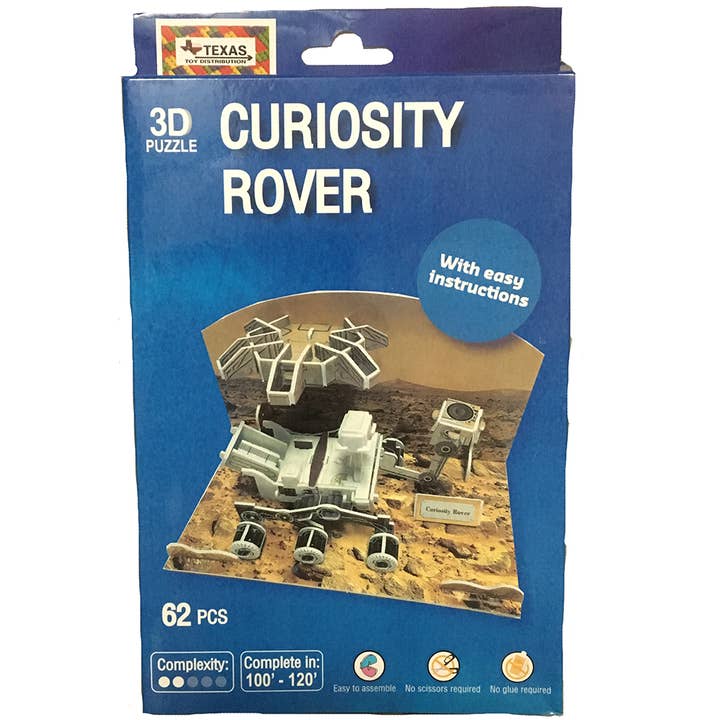 3D NASA Puzzle Curiosity Rover (62pcs) for wholesale by Texas Toy Distribution