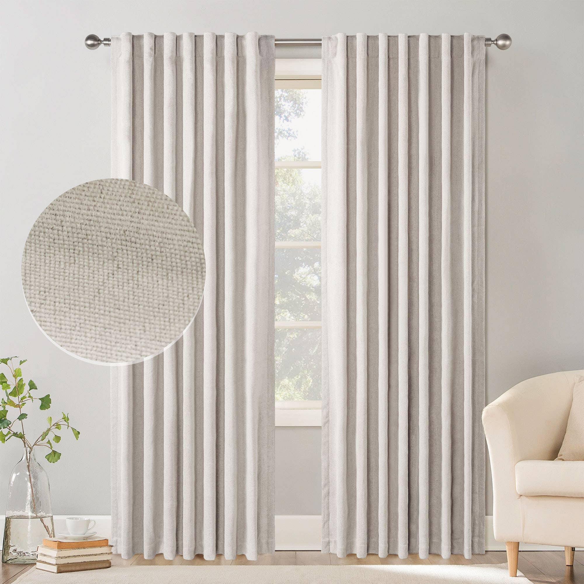 Awesome Home - Wholesale Curtain - Chenille Blackout Back Tab Curtains Pair, 2 Panels8