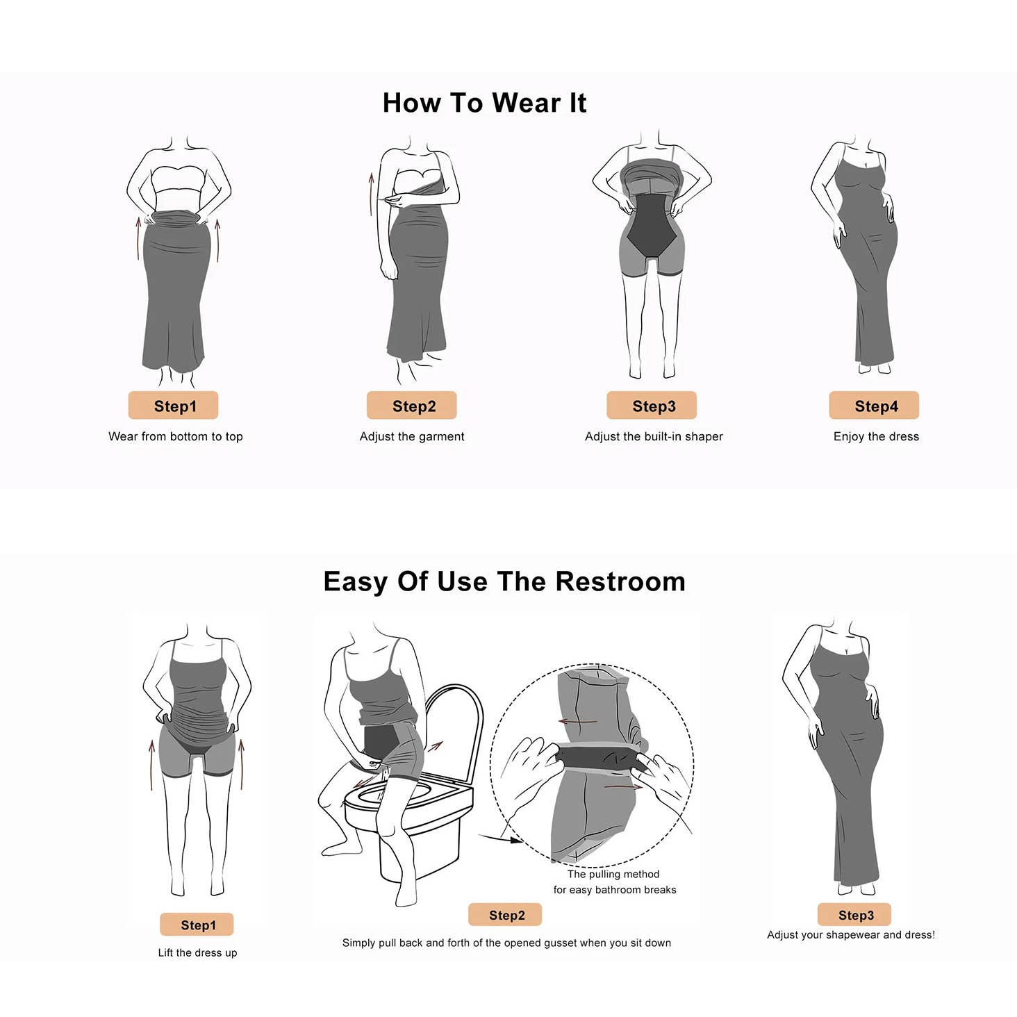 Negro Vestidos maxi ajustados con tirantes y moldeadores incorporados SKD081 de venta al por mayor en Faire8