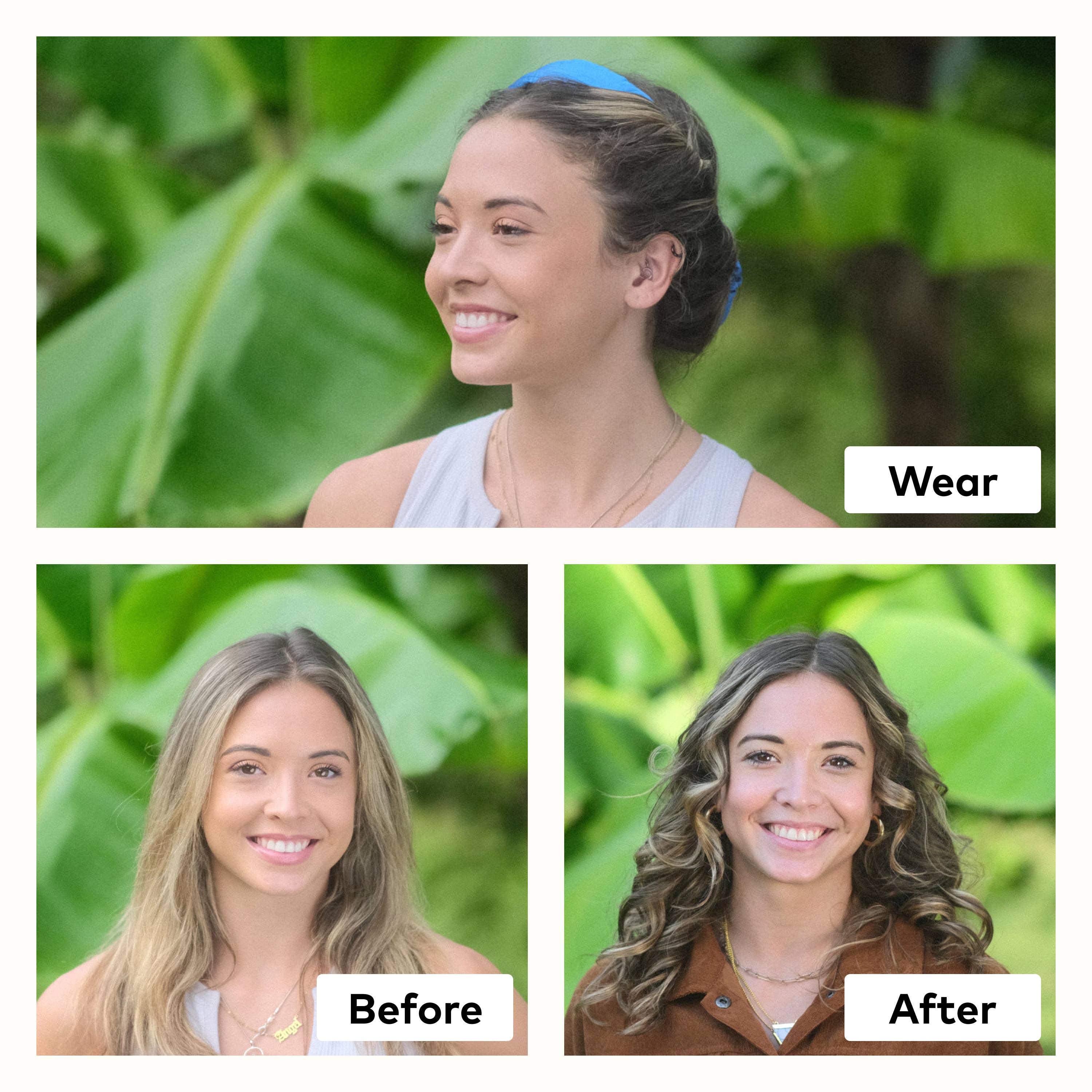 RobeCurls - Wholesale Hair Curlers - RobeCurls The Original Heatless Curling Headband - Cream4