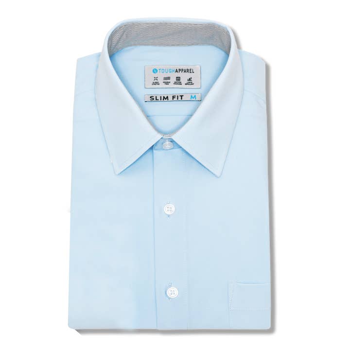 Tough Apparel - Wholesale Button Down Shirt - Men's - Blue Hustle Dress Shirt - Long Sleeve7