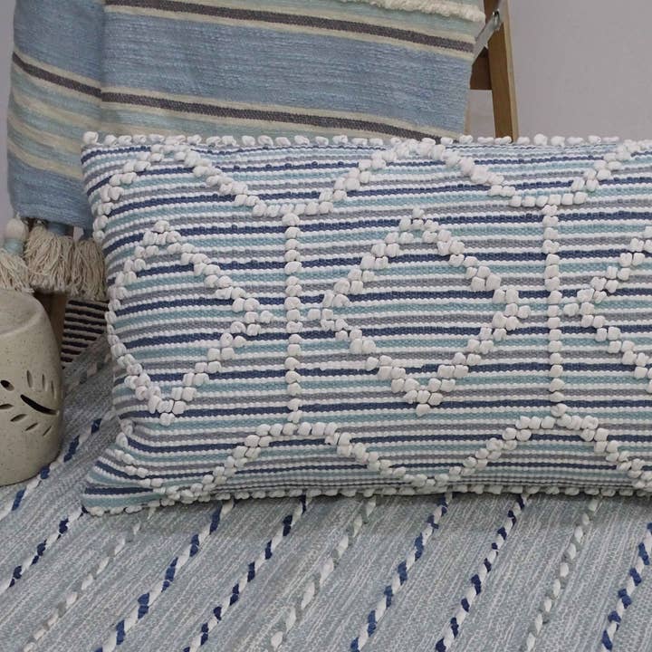 Modern Handwoven 14"X 24" Throw Pillow for wholesale by Vibhsa