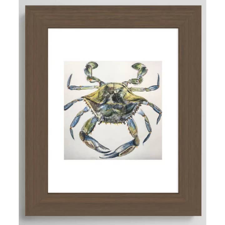 Blue Crab Print for wholesale by Fox & Willow Design Studio
