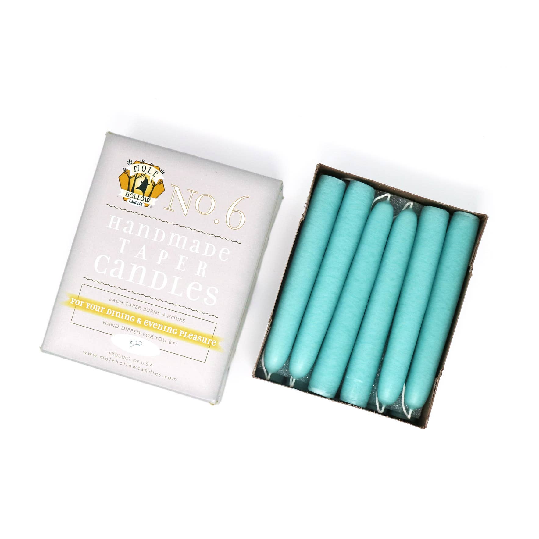 Mole Hollow Candles - Wholesale Tapered Candle/Candlestick - 6" Hand Dipped Unscented Taper Candles - 39 Colors USA Made28