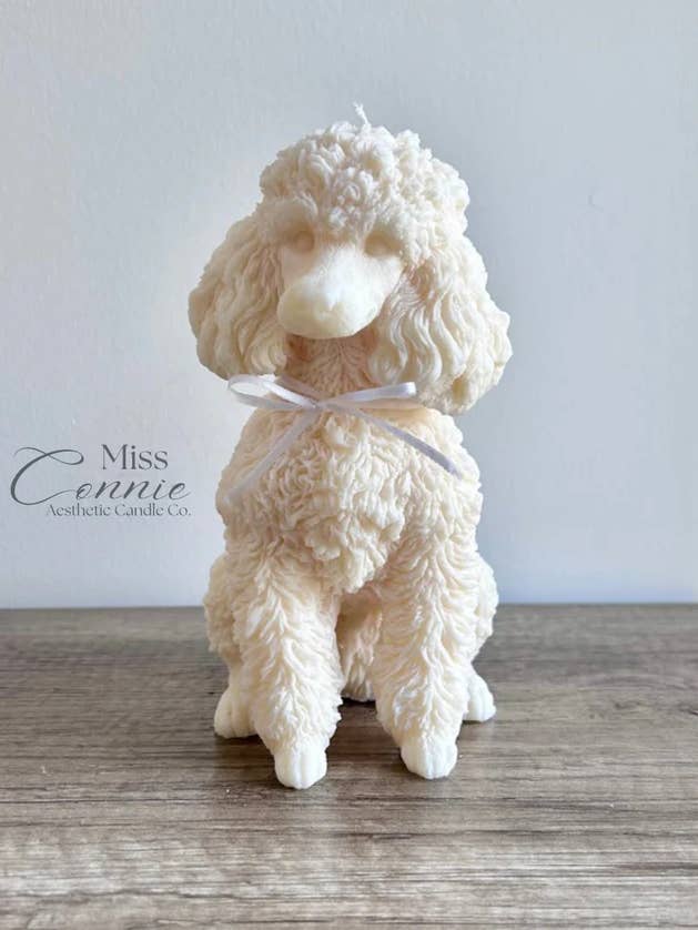 Poodle Puppy Dog Candle for wholesale by Miss Connie Candles