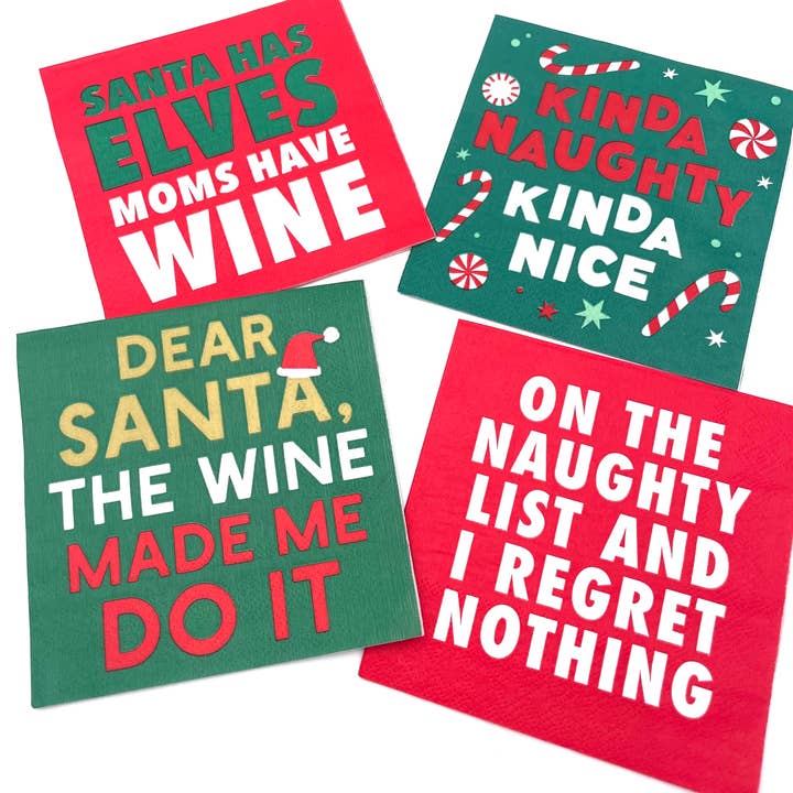 soiree-sisters - Wholesale Disposable Napkin - Christmas Cocktail Funny Napkins | I Regret Nothing3
