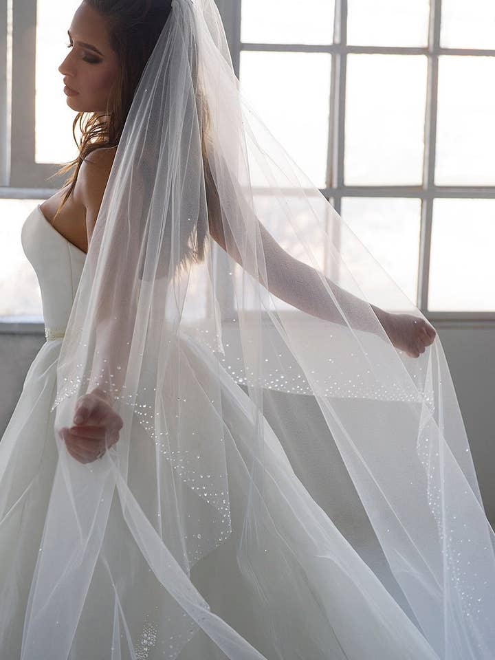 Gloria Angel Cathedral Crystal Veil for wholesale by Ariel Taub