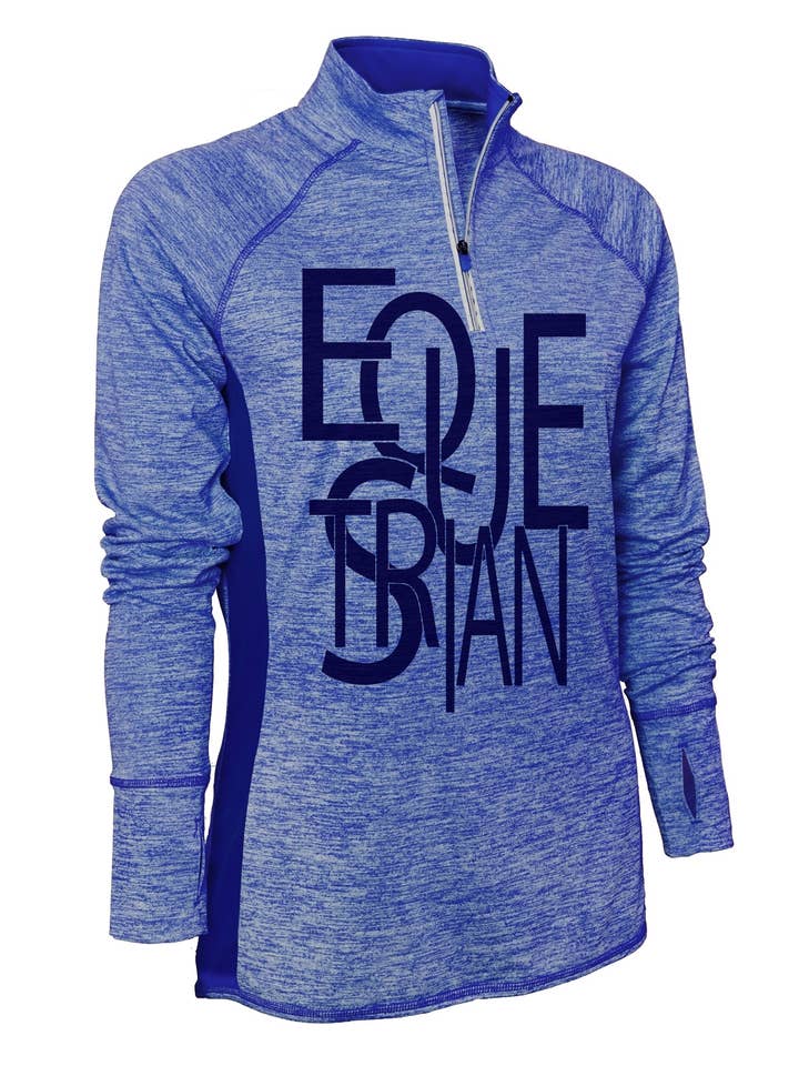 CHEMISE DE SOLEIL UPF 50 À BLOCS DE COULEURS 1/4 À FERMETURE ÉCLAIR, LIBELLÉ ÉQUESTRE pour la vente par Noble Pony