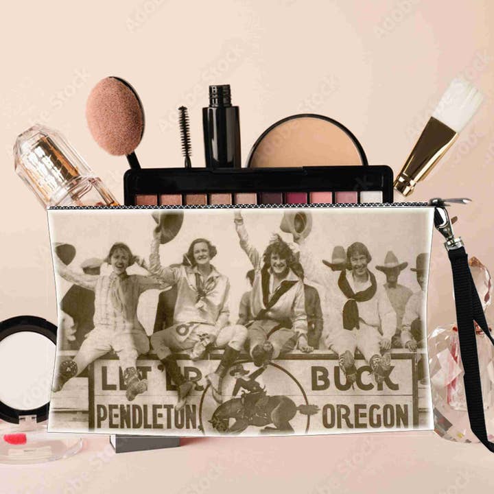 Cowgirl 1930 Cosmetic makeup bag Pouch 100% all Linen (Copy) for wholesale by BMS BIZ
