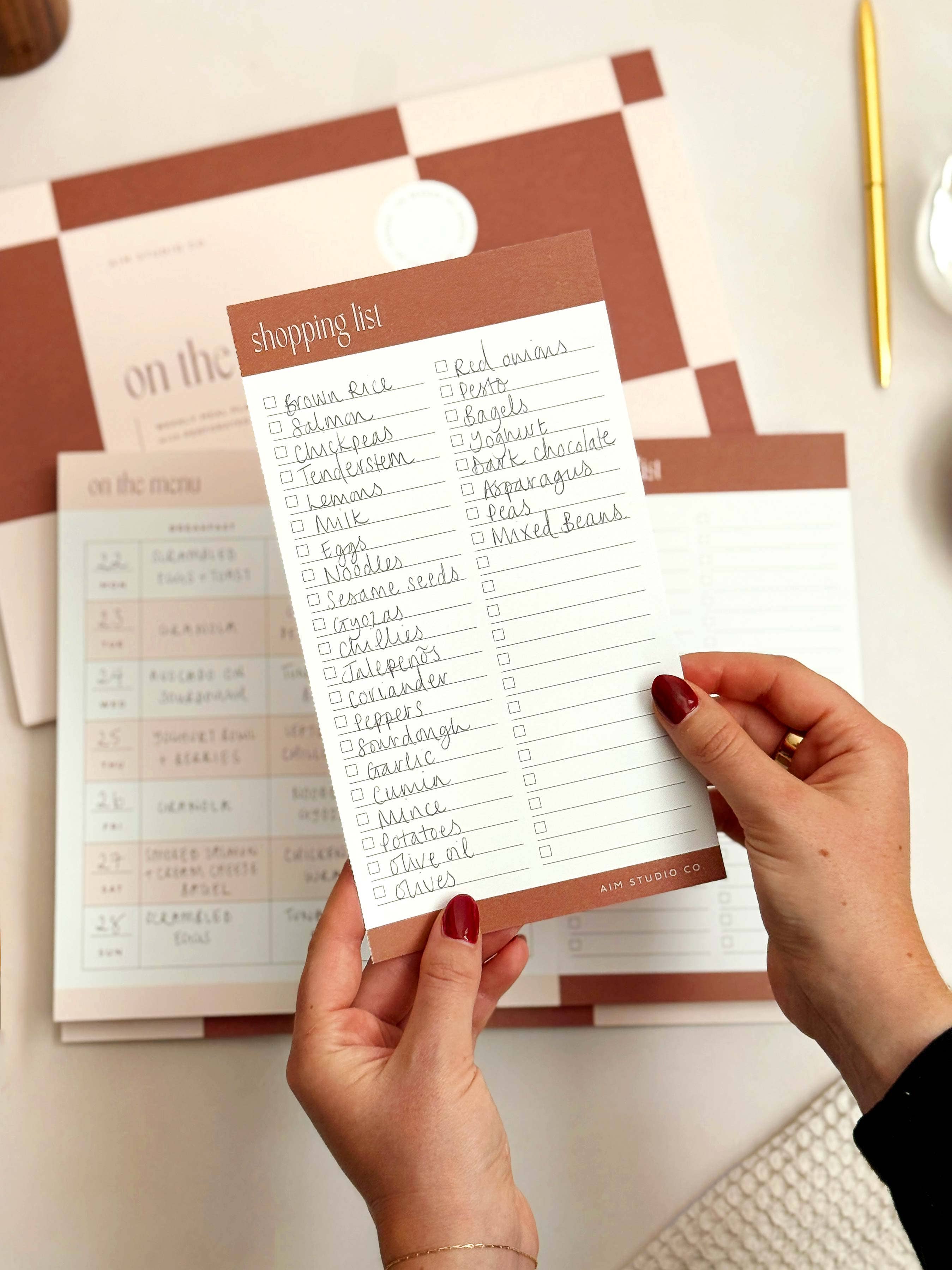AIM Studio Co – wholesale Notepad – Meal Planner with Perforated Grocery List Notepad3