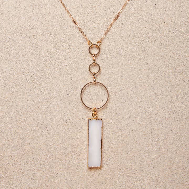 Joelle // White Shell Bar Necklace for wholesale by TISH jewelry