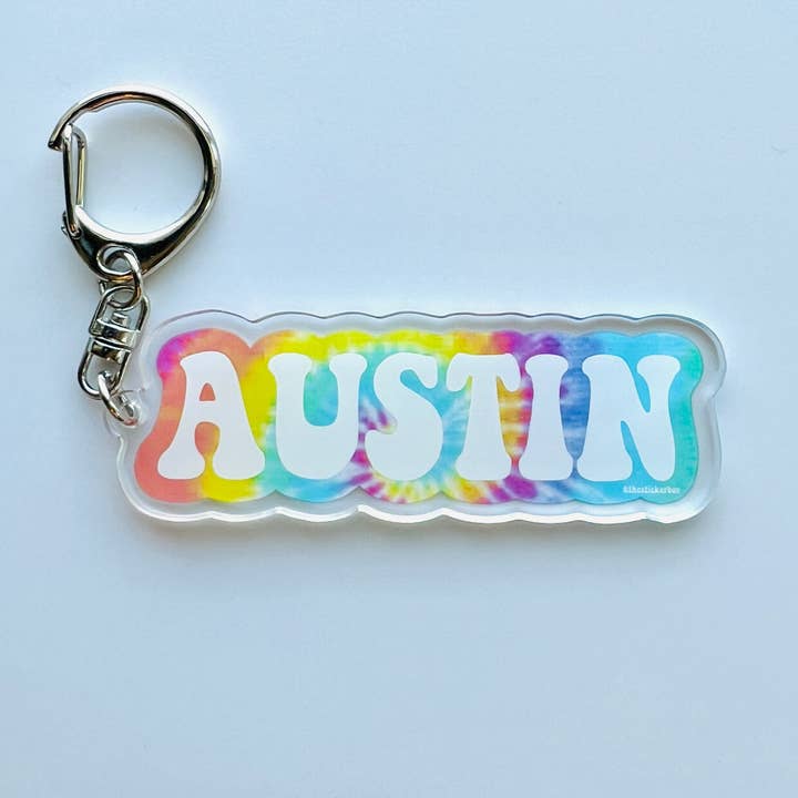 The Sticker Box | Texas Inspired Stickers & Magnets - Wholesale Keychain - Unisex - Austin Texas Keychain Austin lover Gift Stocking Stuffer