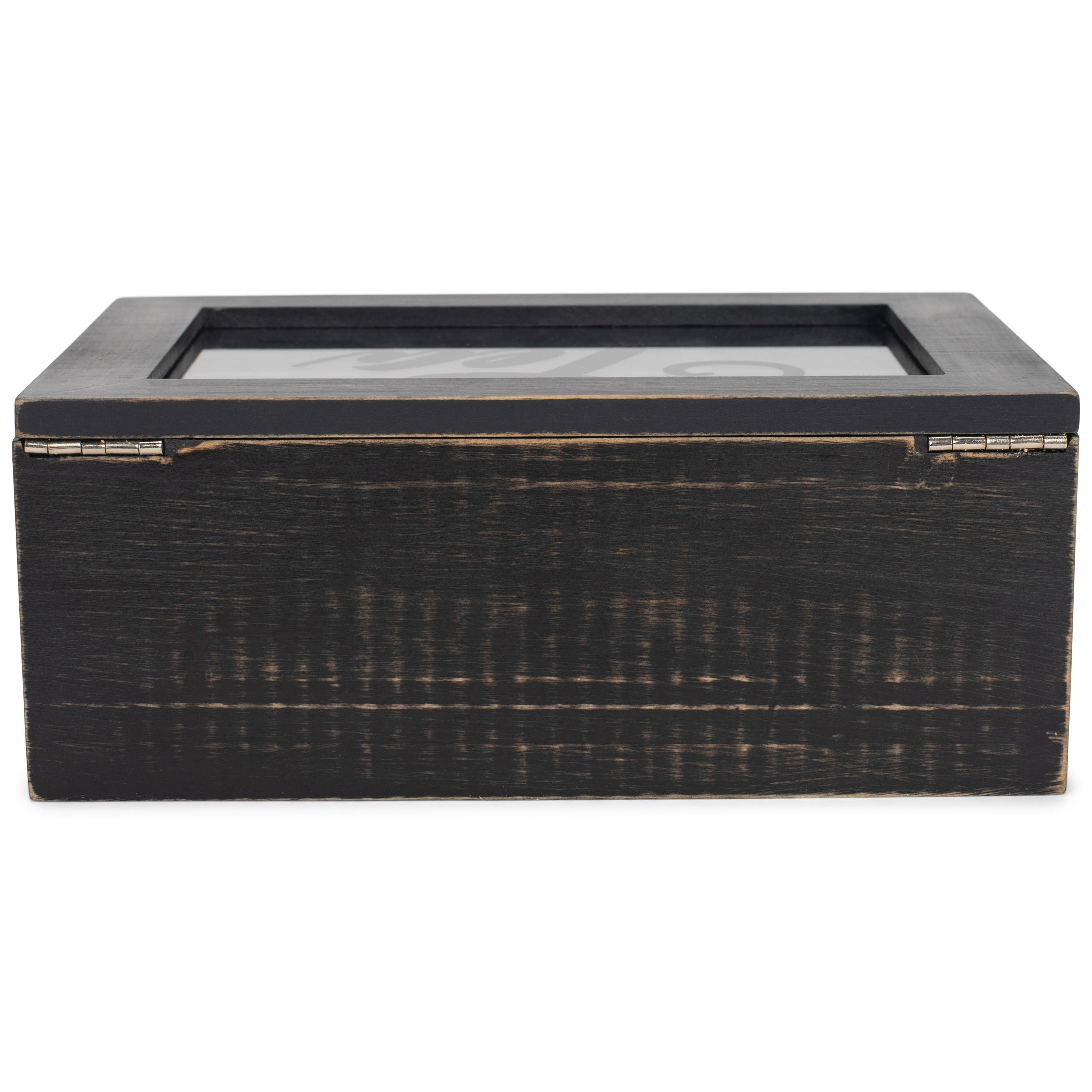 EAST AVENUE - Wholesale Decorative Box - Black Pinewood Tea Chest with glass top3