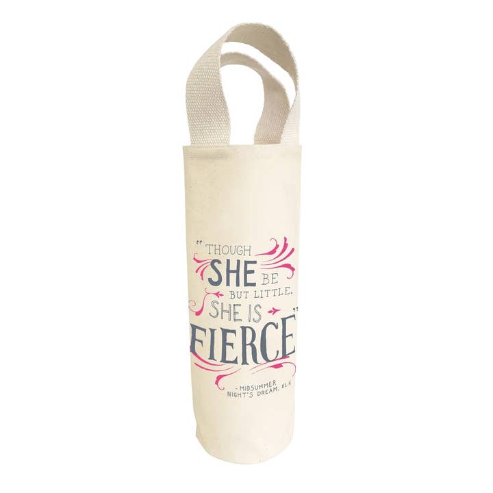 She is Fierce - Canvas Wine Tote Bag for wholesale by Nelson Line