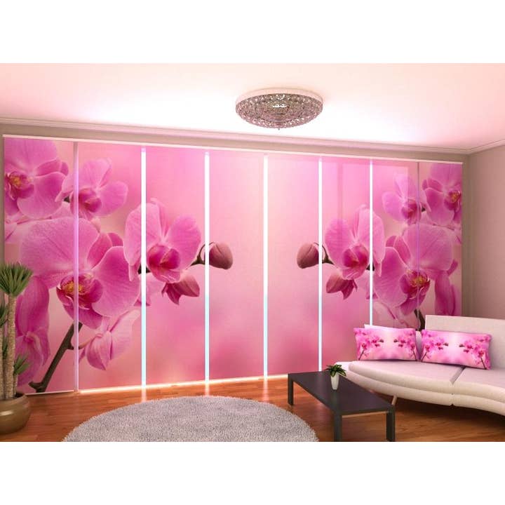 Lot de 8 panneaux de rideaux orchidée rose pour la vente par IlyDecor