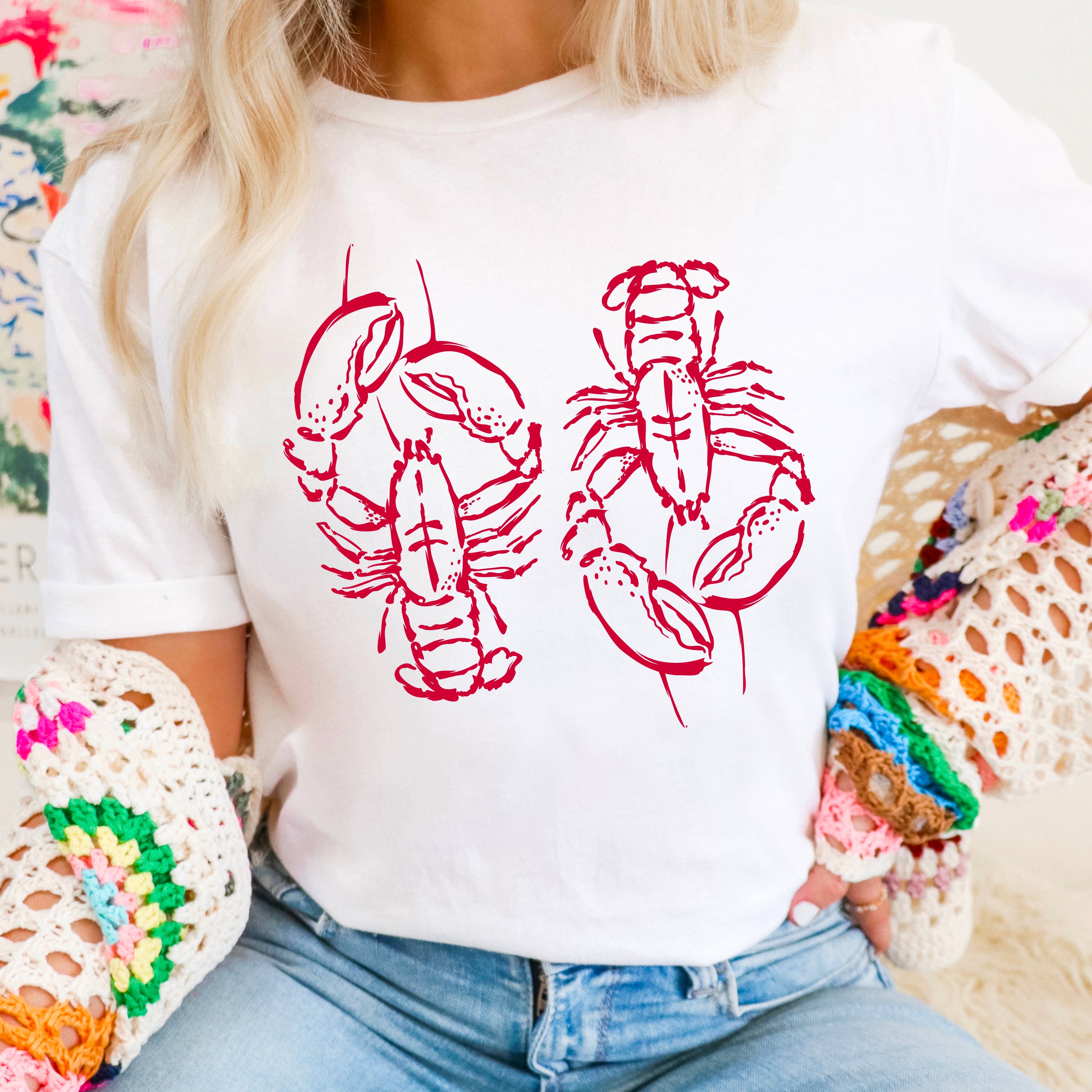 Shoppe SHC - Wholesale T-Shirt (Graphic) - Women's - Spring 2025 Coastal Aesthetic Lobster | Graphic Tee |Gildan 0