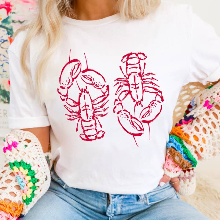 Shoppe SHC - Wholesale T-Shirt (Graphic) - Women's - Spring 2025 Coastal Aesthetic Lobster | Graphic Tee |GildanÂ
