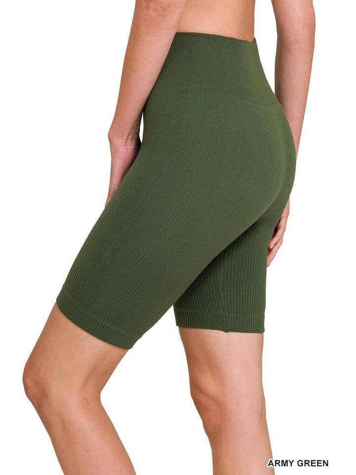 Vanilla Monkey - Wholesale Athletic Shorts - Women's - Seamless Ribbed High Waist Biker Shorts1