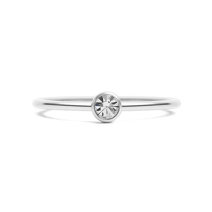 WJW - Wholesale Single Stone/Solitaire Ring - Stainless Steel Birthstone Stacking Ring5