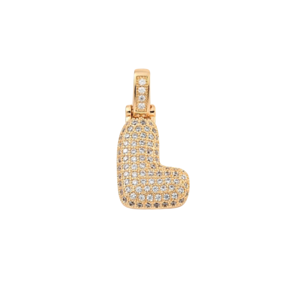 The Charm Bar Company - Wholesale Individual Charm/Pendant - Light Gold Rhinestone Bubble Initial Letter | Alphabet Charm11