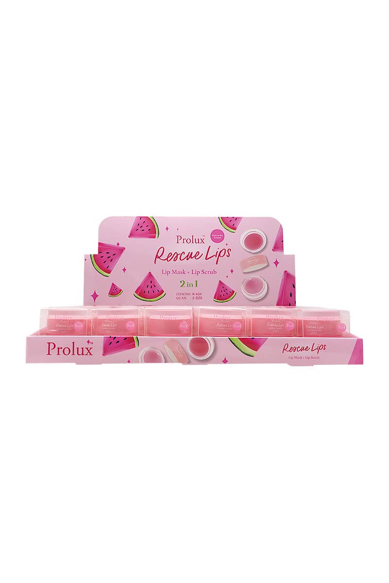 PINEAPPLE Beauty - Wholesale Lip Treatment/Mask - Prolux K-434 2 in 1 Watermelon Lip Mask + Lip Scrub - 241