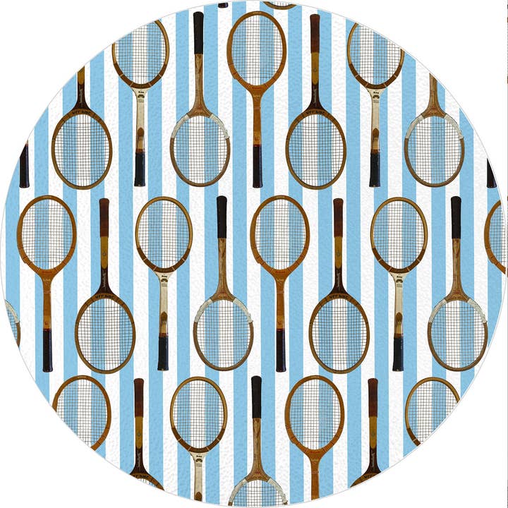 Marye-Kelley - Wholesale Cutting Board - GB8754- Antique Tennis Rackets Glass Cutting Board1