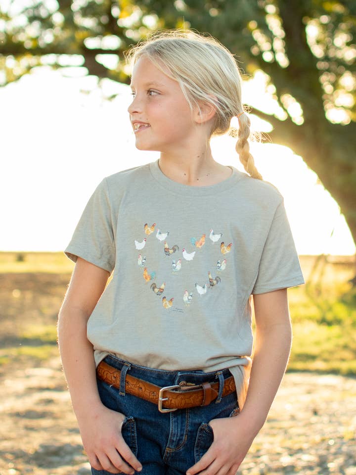 Graphic 'Chicken Heart' Youth/Toddler Tee for wholesale by American Farm Company