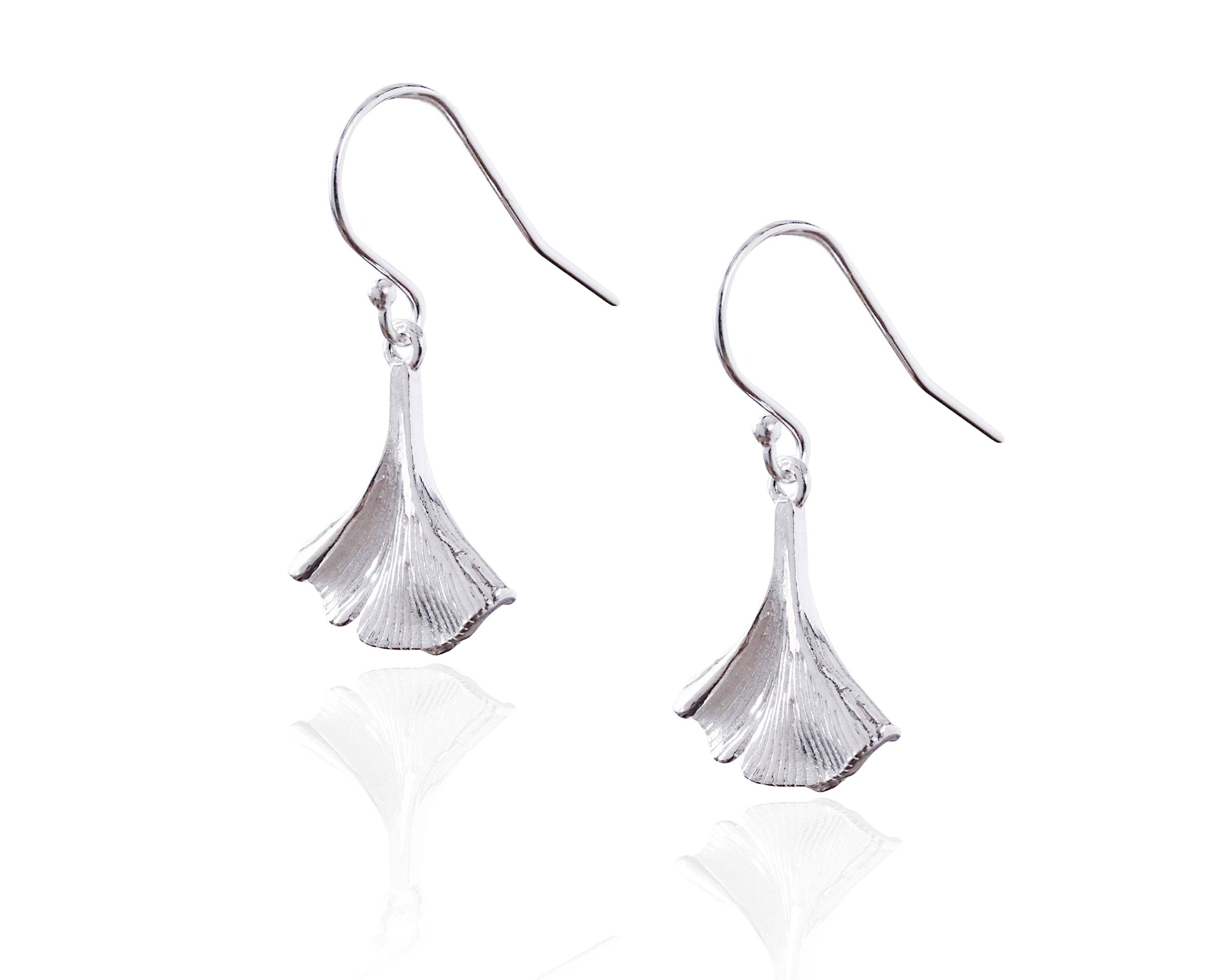 ABW Designs LLC - Wholesale Dangle Earrings - Botanical Collection: Sterling Silver Ginkgo Earrings0