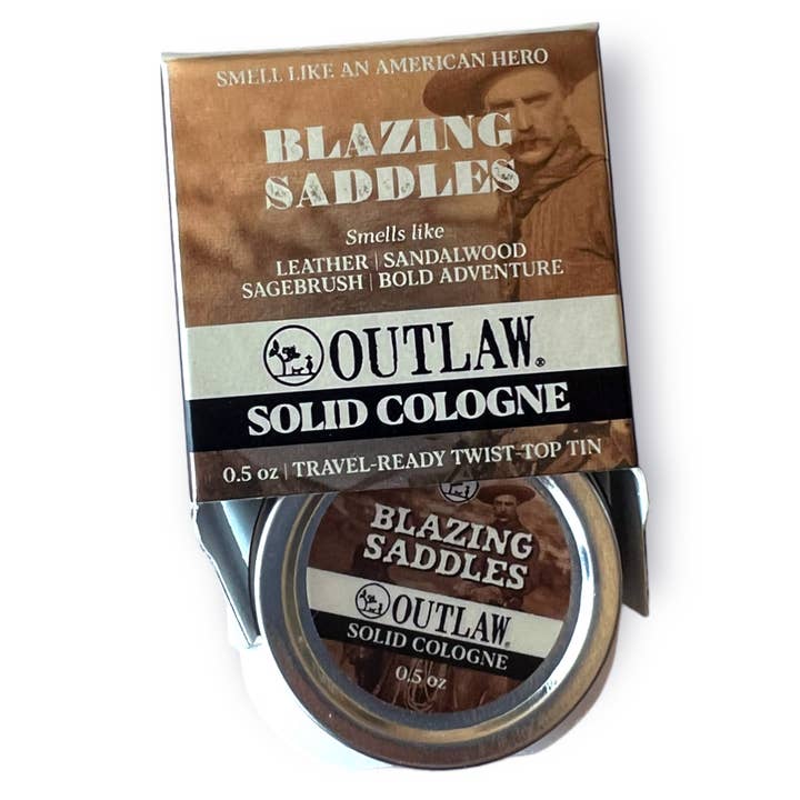 Blazing Saddles Solid Cologne: The Scent of the West for wholesale by Outlaw
