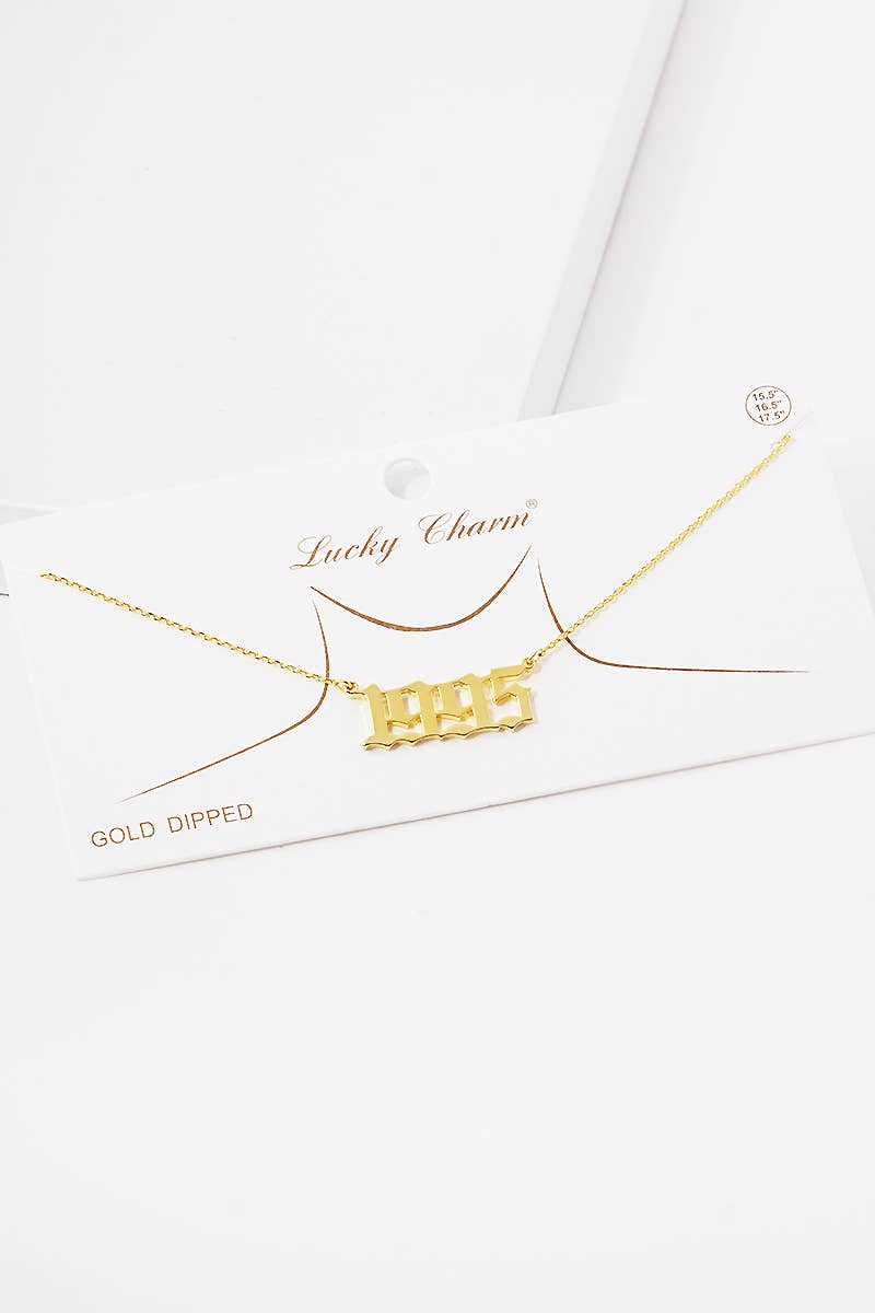 OHBOOBA DESIGN - Wholesale Pendant/Charm Necklace - Gold Plated Birth Year Necklace30