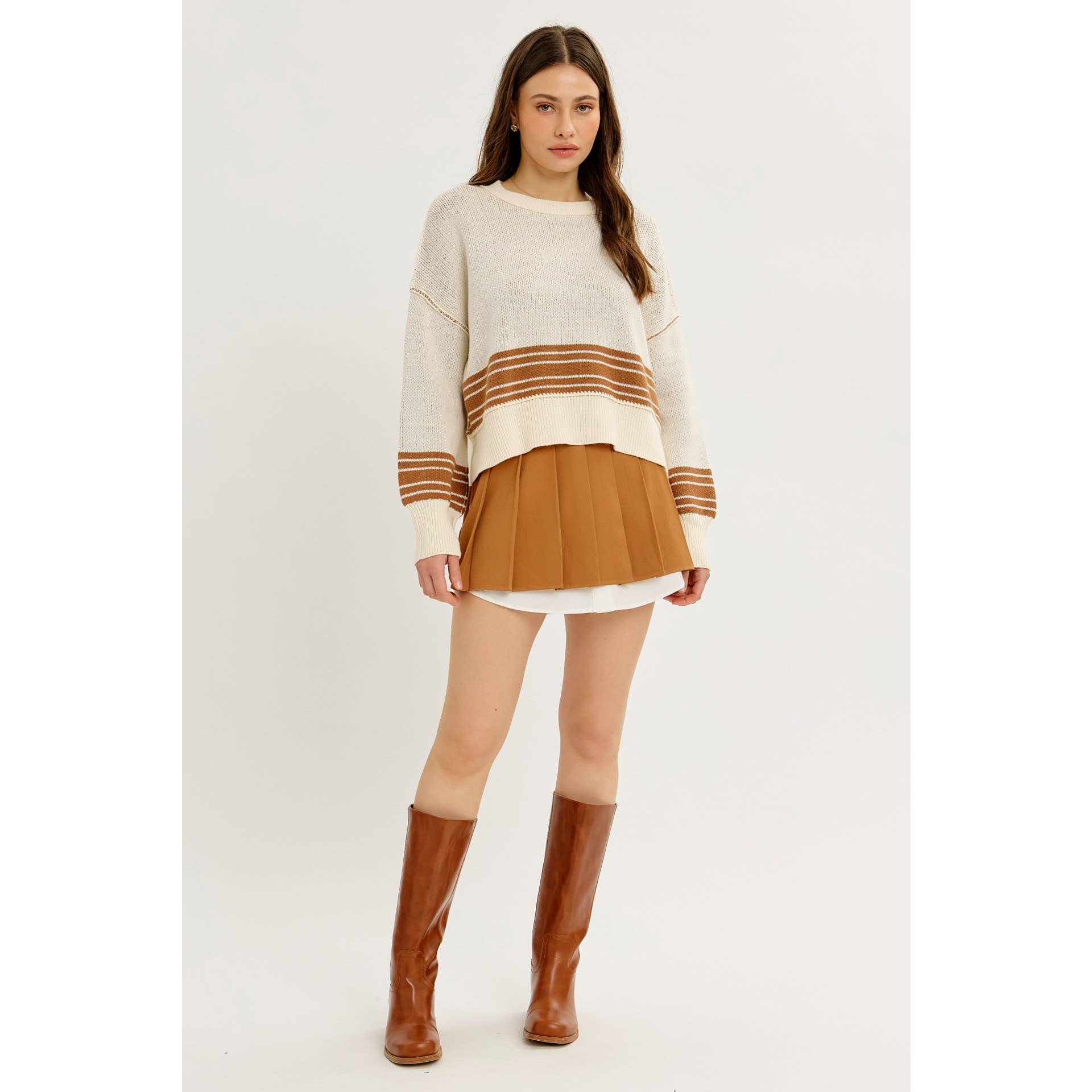 idem ditto - Vente Pull en maille – femme - PULL EN MAILLE RAYÉE BOXY INFINIMENT POLYVALENT12