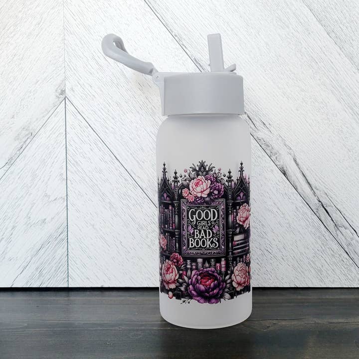 DIYxe - Wholesale Water bottle - Good Girls Read Bad Books Frosted Glass Water Bottle0