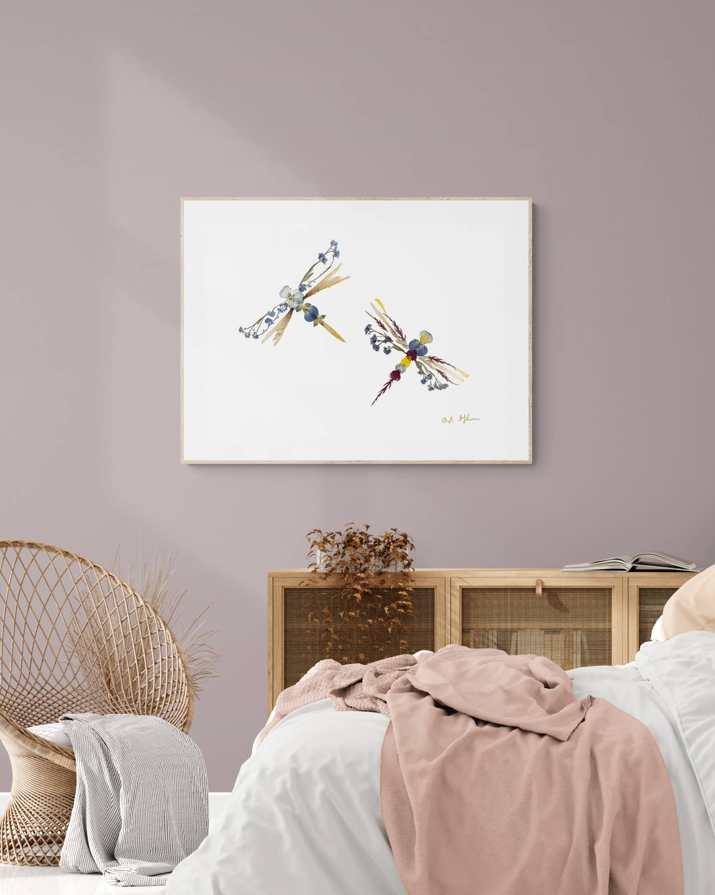 Oxeye Floral Co. - Wholesale Art Print - Dragonflies Print | Pressed Flower Art4