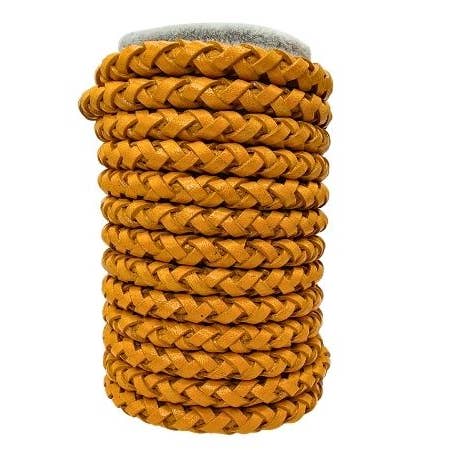 Cordões de Couro Entrançados Oval Atlanta - 6mm - Castanho Claro por atacado de Sun Enterprises B.V.