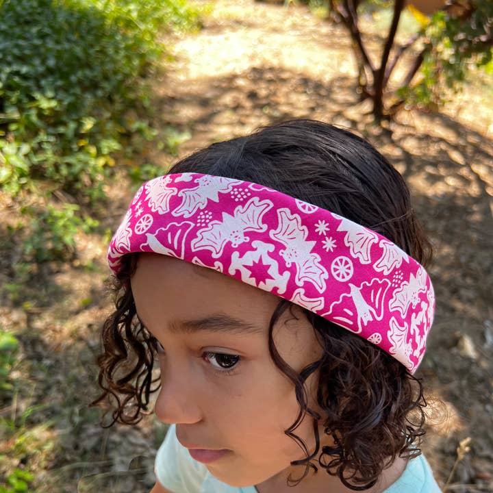 Bat Design on Hot Pink Cotton Bandana for wholesale by Morning Paper dot Design