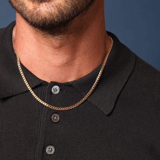 We Are All Smith - Wholesale Link & Chain Necklace - 3.5 mm Gold Cuban Chain Necklace3