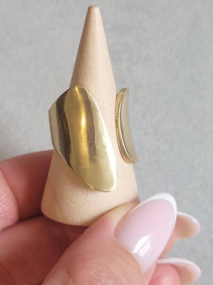 Adjustable Brass Statement Ring: Handmade Boho Jewelry for wholesale by Laboheme