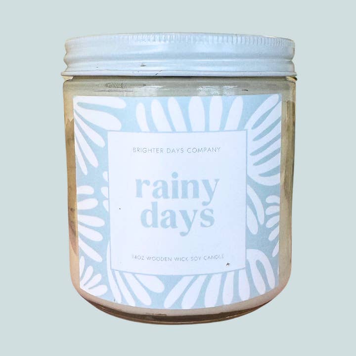 “Rainy Days” Vela de Soja em Madeira Wick por atacado de Brighter Days Co.