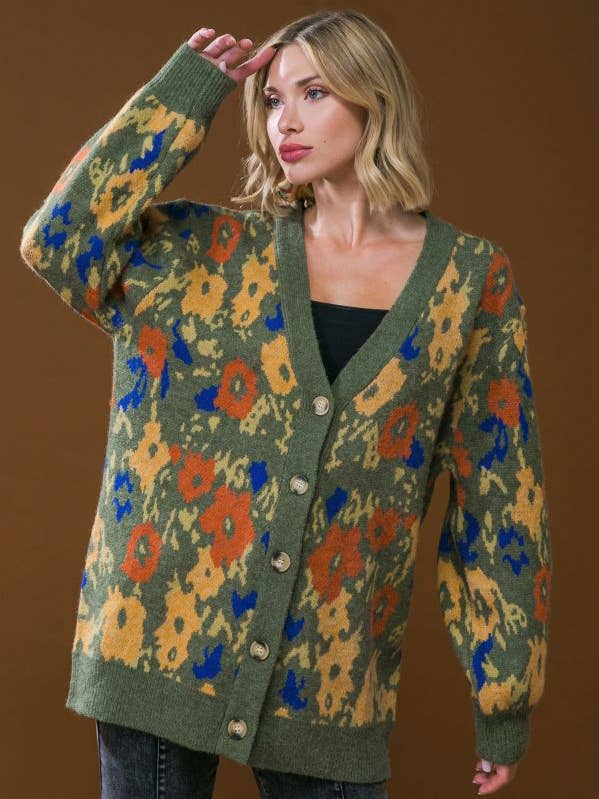 A sweater knit cardigan - ISW5196 for wholesale by FLYING TOMATO