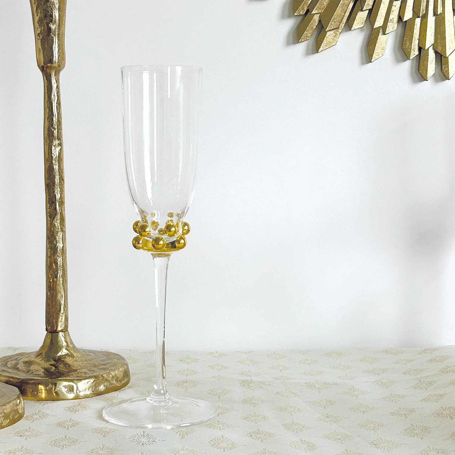 Opjet Paris - Wholesale Drinking Glass/Cup - Gold Pearl champagne glass D5.6 H23.5cm2
