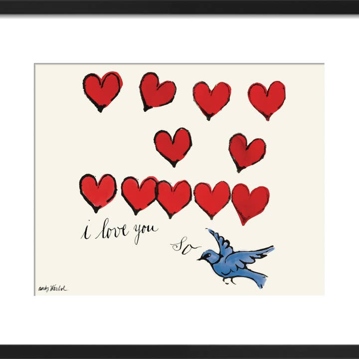 I Love You So, c. 195 Framed Art Print by Andy Warhol for wholesale by The Art Guys