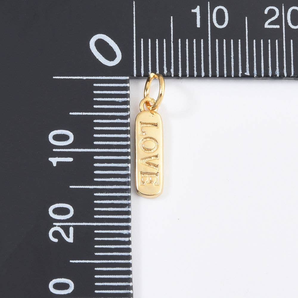 Beads Creation - Wholesale Individual Charm/Pendant - Engraved Word Charms Gold Filled DIY Jewelry CP12246