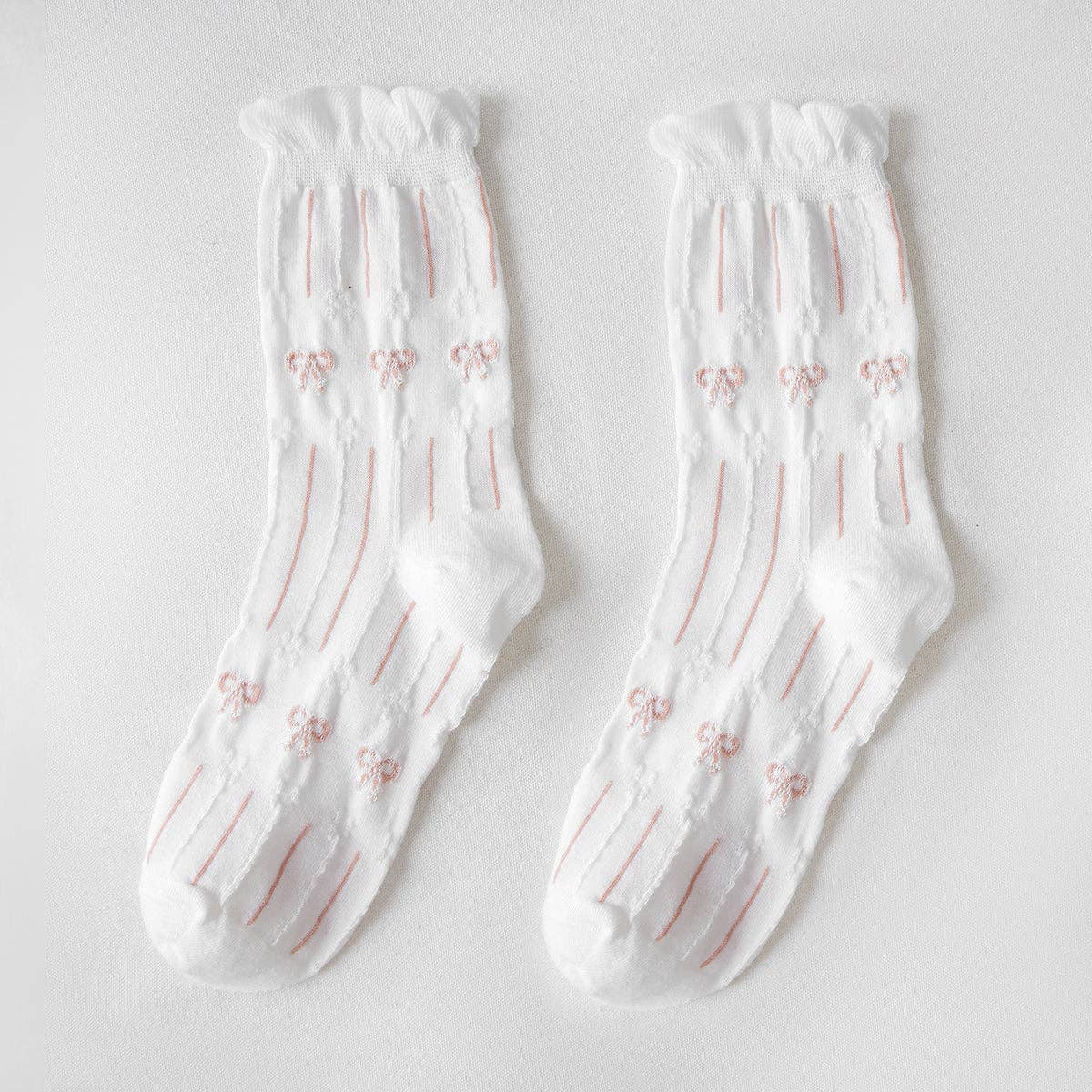 Funkyrel® Atzbranding Limited – Engroshandel Strømper - Dame – Rufia - hvide strømper med rullede kanter til kvinder1