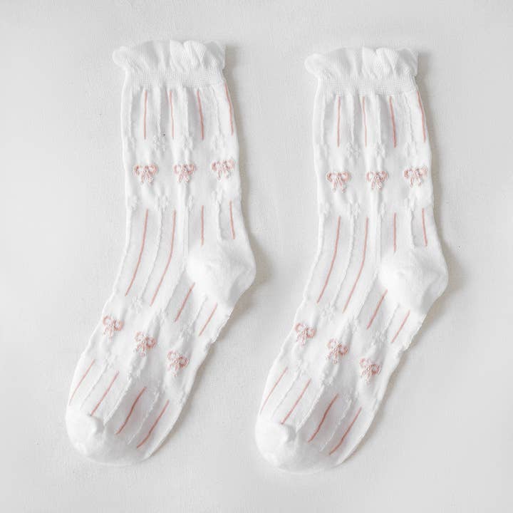 Funkyrel® Atzbranding Limited – Engroshandel Strømper - Dame – Rufia - hvide strømper med rullede kanter til kvinder1